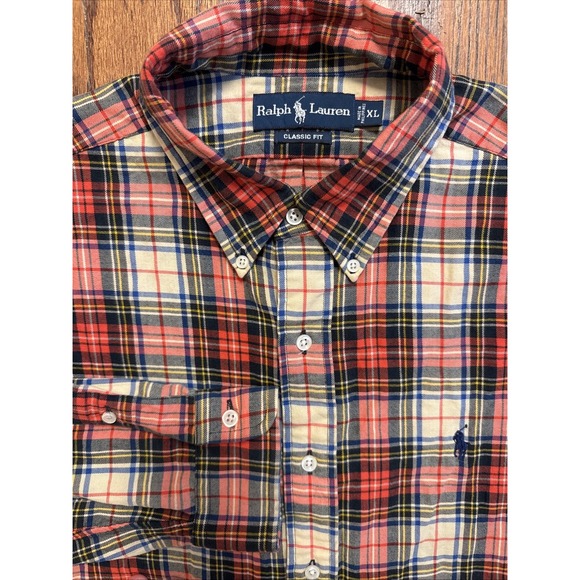 Polo Ralph Lauren Button Down Flannel Shirt Men's XL Classic Fit Performance - Picture 2 of 6